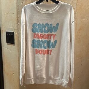 White Graphic Women's Sweater